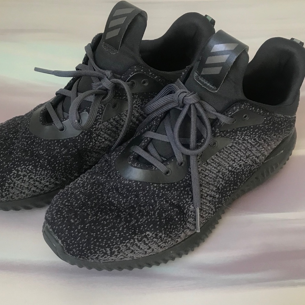 Black Alpha Bounce Adidas Sneakers Running Shoes